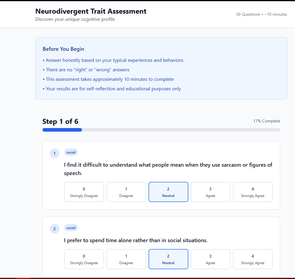 SpectrumPoint - Neurodivergent Profiling Platform